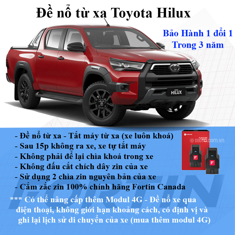 đề nổ từ xa Hilux qua chìa zin